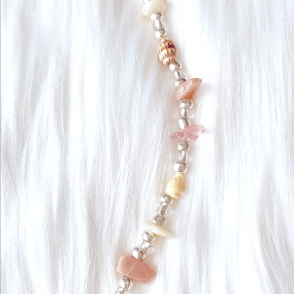 Hawaiian Momi  Shell And Glass Uneven Bead Necklace Bracelet And Earrings Set - Picture 7 of 10